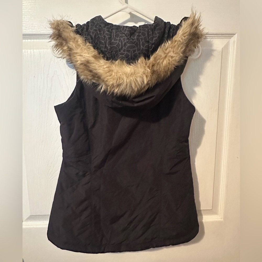 Mountain Hardwear Women's Puffer Vest with Faux Fur Hood